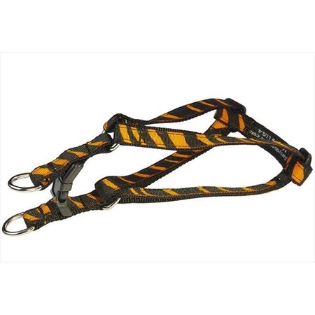 FLY FREE ZONE,INC. ZEBRA-TANGERINE-BLK.1-H Zebra Dog Harness; Tangerine & Black - Extra Small FL521837